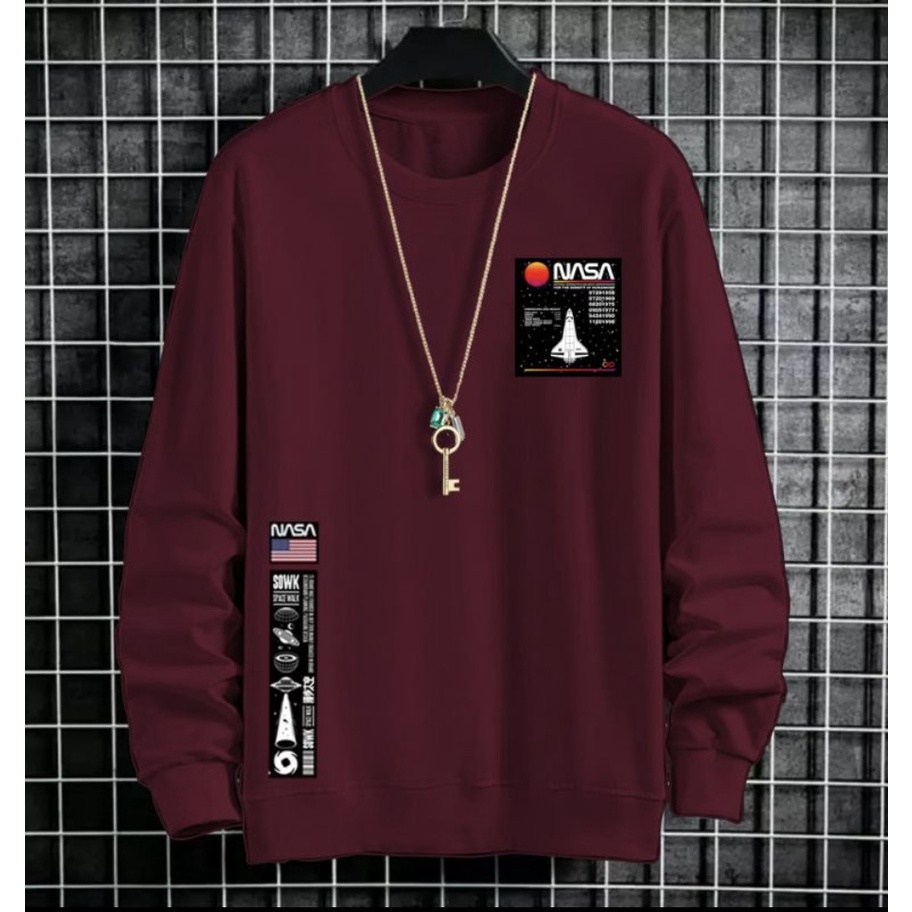 NASA Astro Sweater Crewneck || Sweater Basic Trendy || Pria &amp; Wanita Sz M - L - XL