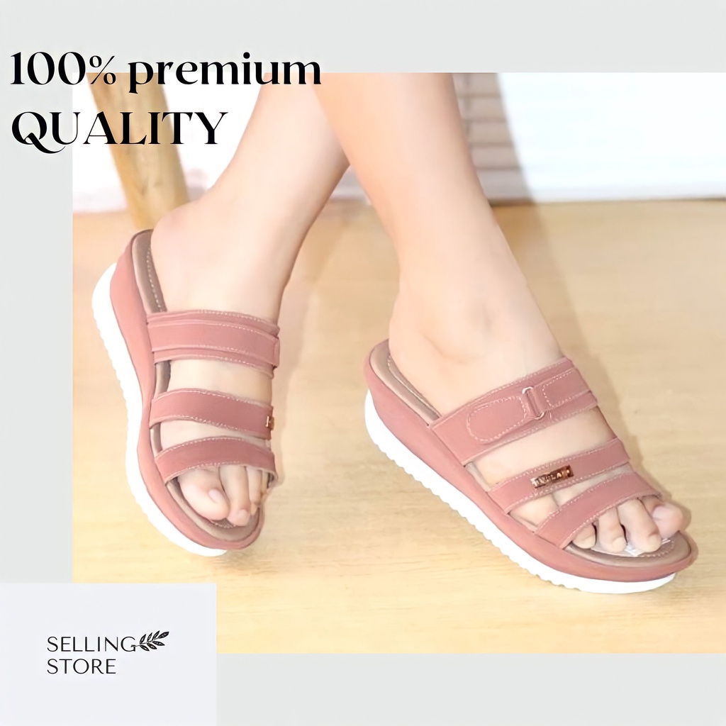 SEPATU WANITA / SEPATU SANDAL WANITA WEDGES BAHAN KULIT SINTETIS