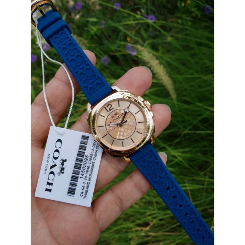 Jam Tangan Wanita Coach Rubber Original karet biru ungu putih orange pink garansi ori cewek terbaru