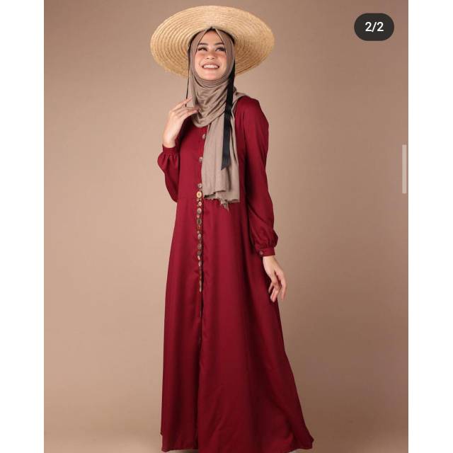 Dannis D' Button Family Gamis Merah