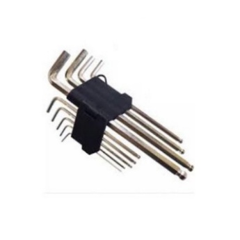 Kunci L BINTANG SET  / Kunci L BIASA  Set / Kunci L BULAT SET Panjang Lengkap / Kunci L Motor 9 PCS-UJUNG BULAT PANJANG