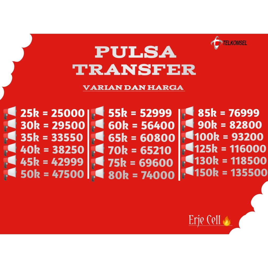 PULSA TELKOMSEL TERMURAH (TRANSFER) 250RB - 500RB