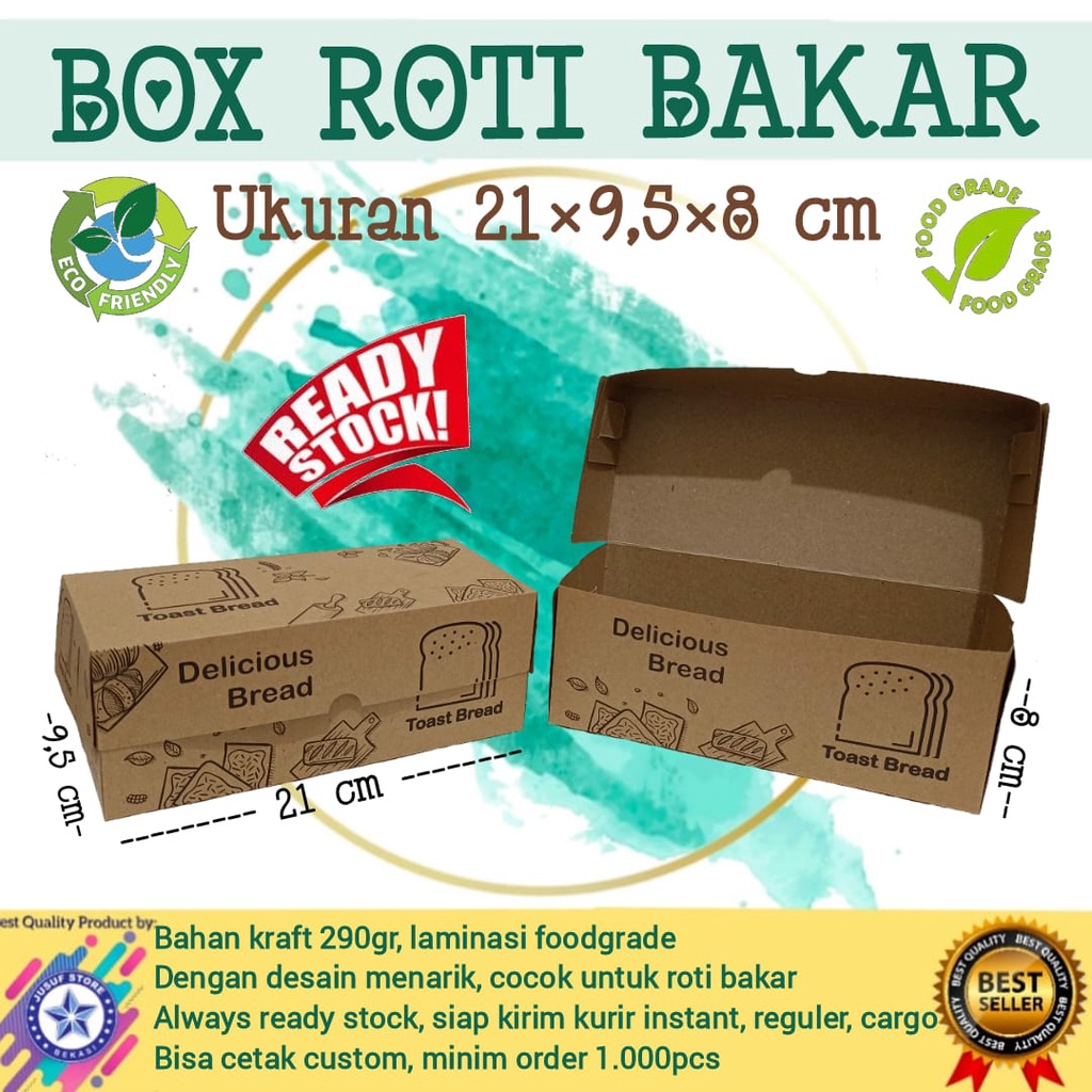 

Box Roti Bakar ukuran 21x9,5x8cm @1pcs