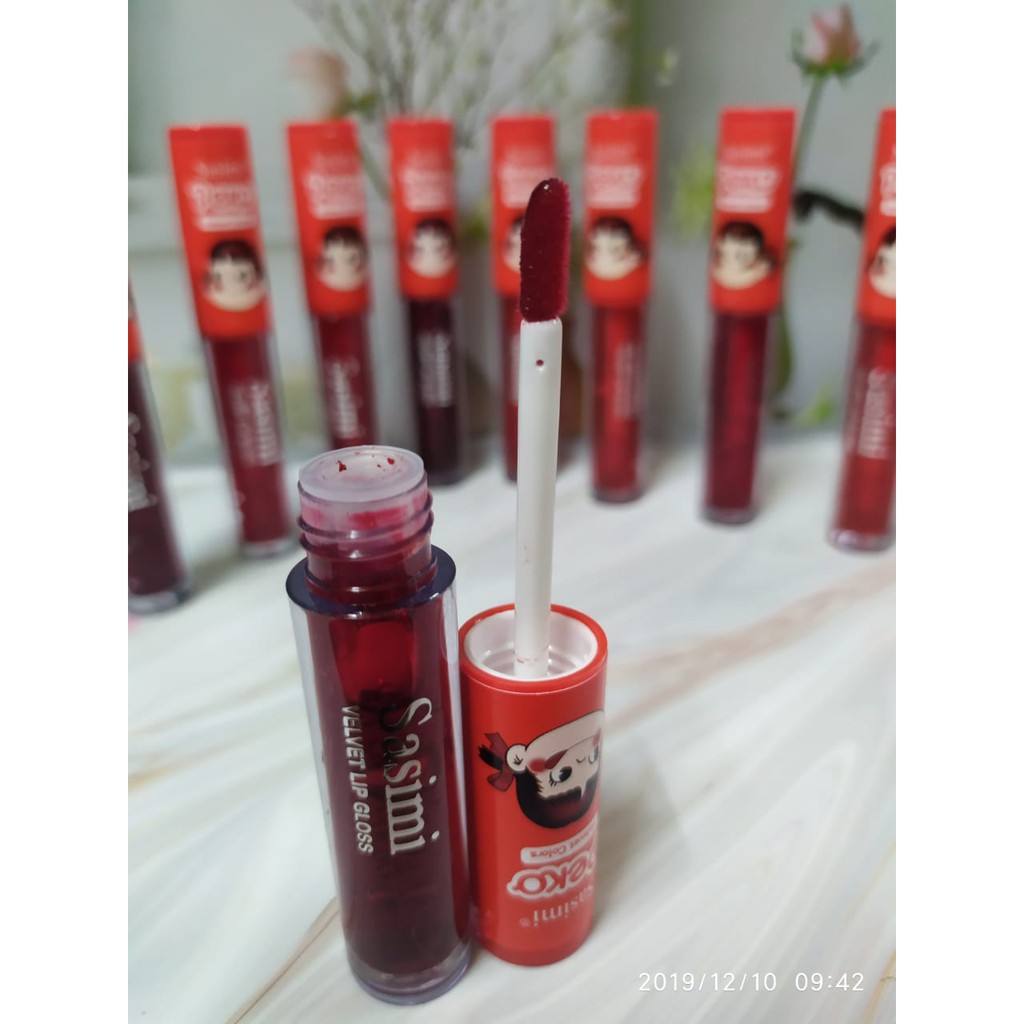 (promo akhir tahun ) 3 PCS - LIPTINT PEKO Velevet colors SASIMI 1818