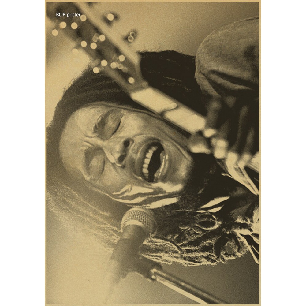 Poster Gambar Bob Marley Retro Nostalgia Old Reggae Rock