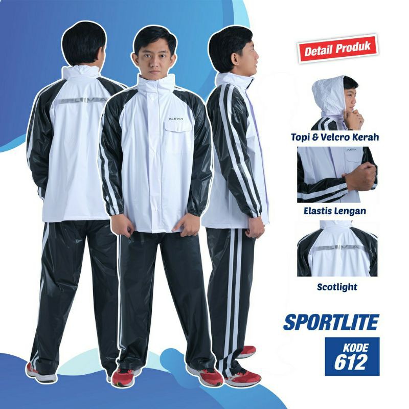 Jas Hujan Jaket Celana Sport Plevia Sportlite 612 - Setelan Jas Hujan Sauna Sporty