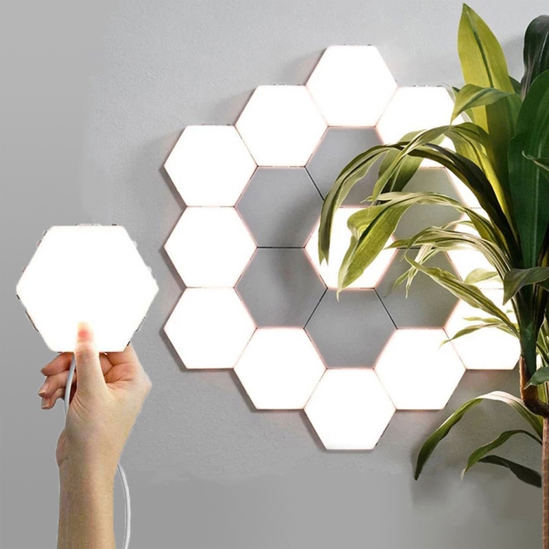 Lampu Dekorasi Dinding Quantum LED Lamp Modular Hexagon Touch 3 PCS