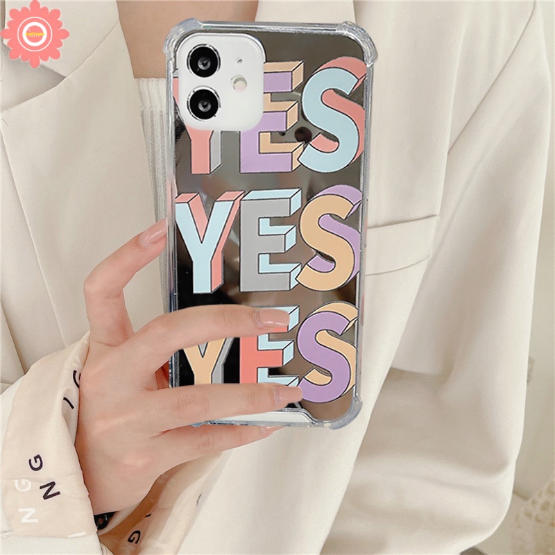 Casing iPhone 11 13 12 Pro Max 7 8 Plus 7Plus 8Plus XR X XS Max SE 2020 Shockproof Motif Huruf YES