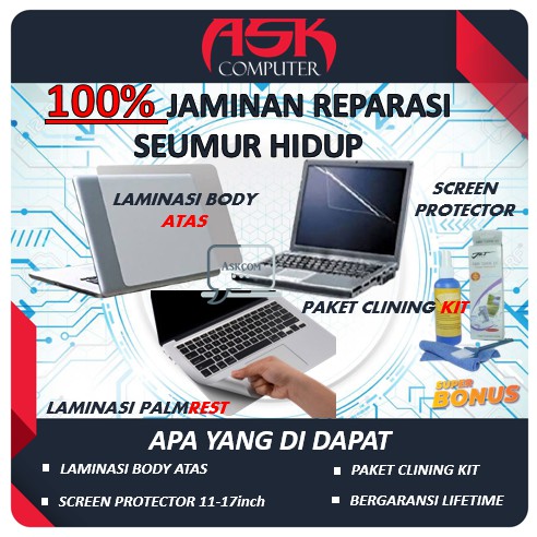 EXTRA PAKET BUNDLING ANTI GORES LAPTOP/PROTECTOR/LAMINASI LAPTOP