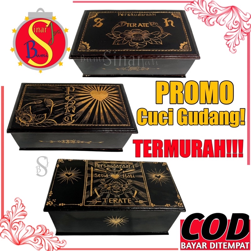 (COD) PROMO Kotak Mori PSHT Kayu Jati - Tempat Mori Psht Terate - Wadah Sabuk - Tempat Mori PSHT Uki