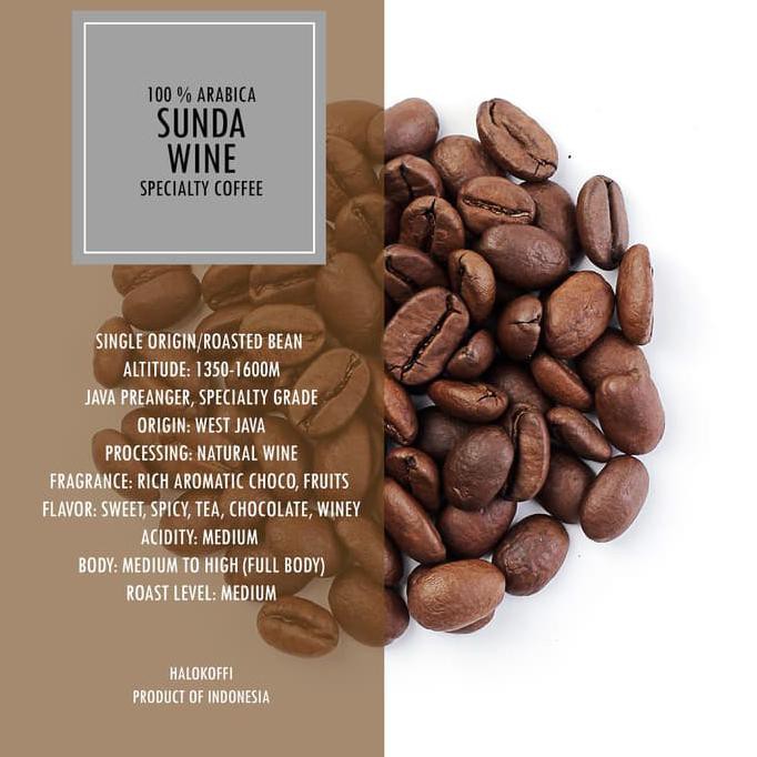 

Kopi Arabika SUNDA WINE NATURAL 250gr Aromanis Biji Bubuk Halokoffi