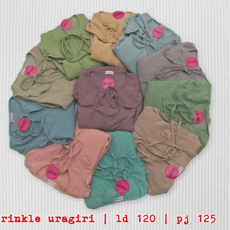 "GDN.17Ma22ᴸ" ()MIDI DRESS CRINKLE RUBIAH/URAGIRI