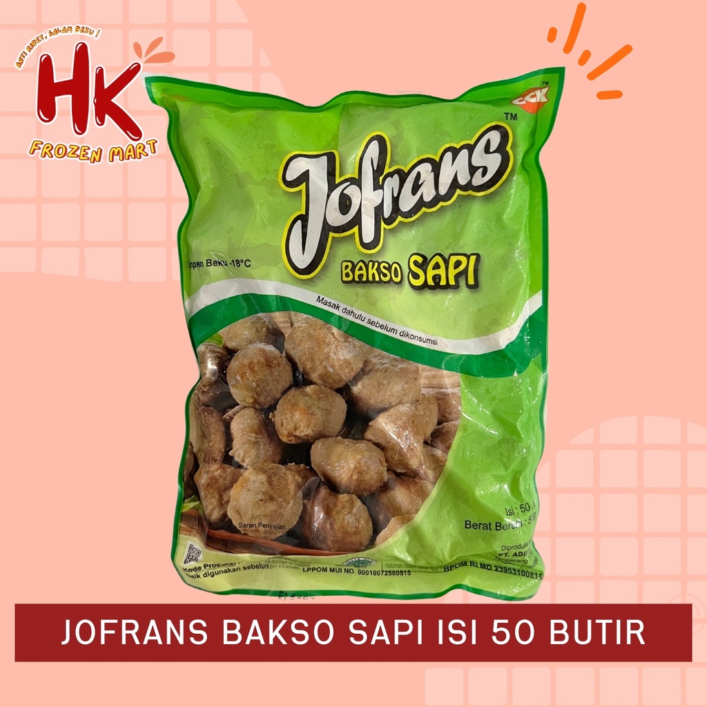 

Jofrans Bakso Sapi 500 gr / baso jofran urat full daging / HK Frozen Mart