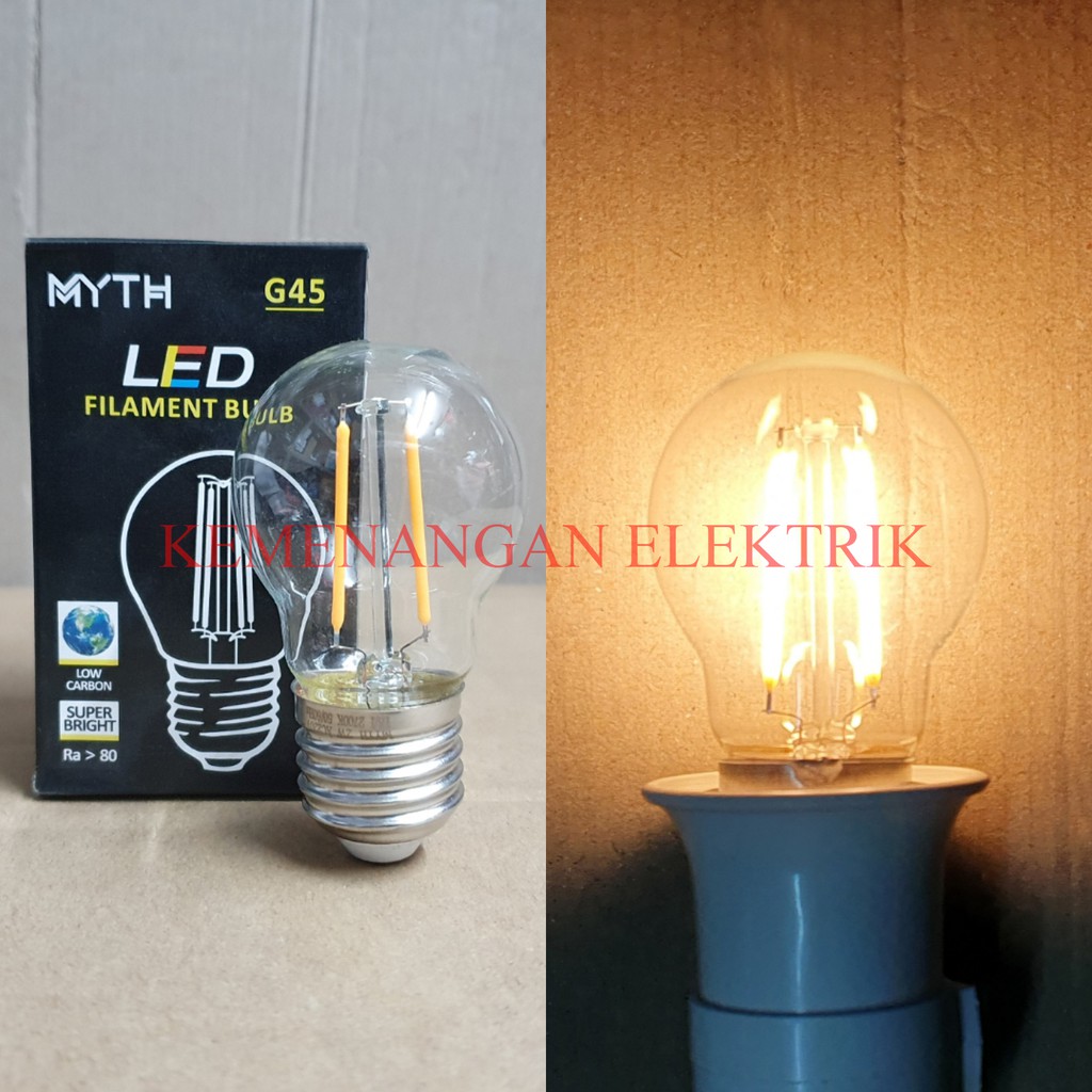 LAMPU LED FILAMENT BULB EDISON 2W / FILAMEN VINTAGE 2 WATT E27 - G45 / LAMPU CAFE KAFE