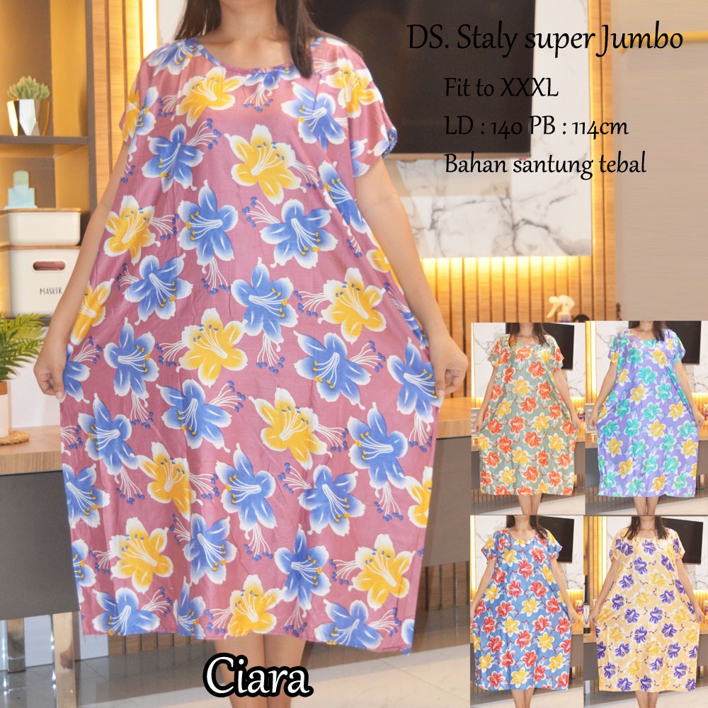 Daster super Jumbo staly LD 140 | 1kg muat 5pcs  | daster murah-Ciara