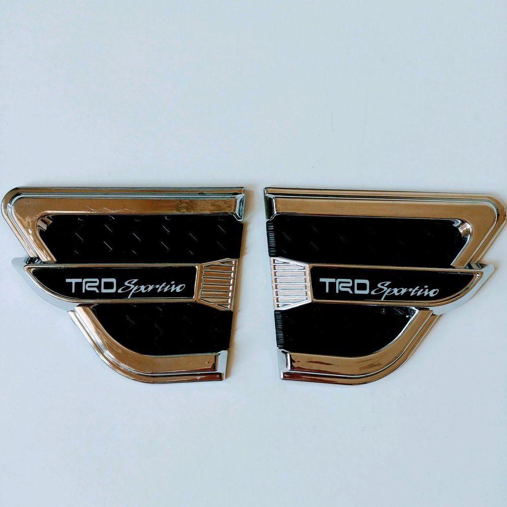 side ventilator emblem air flow samping MOBIL logo TRD SPORTIVO hitam chrome universal TWOTONE toyota honda daihatsu Mitsubishi Nissan suzuki