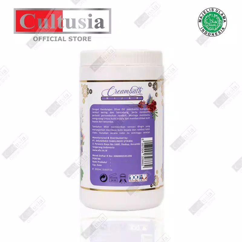 CULTUSIA CREAMBATH HIJAB MORINGA PLUS OLIVE 1000ML