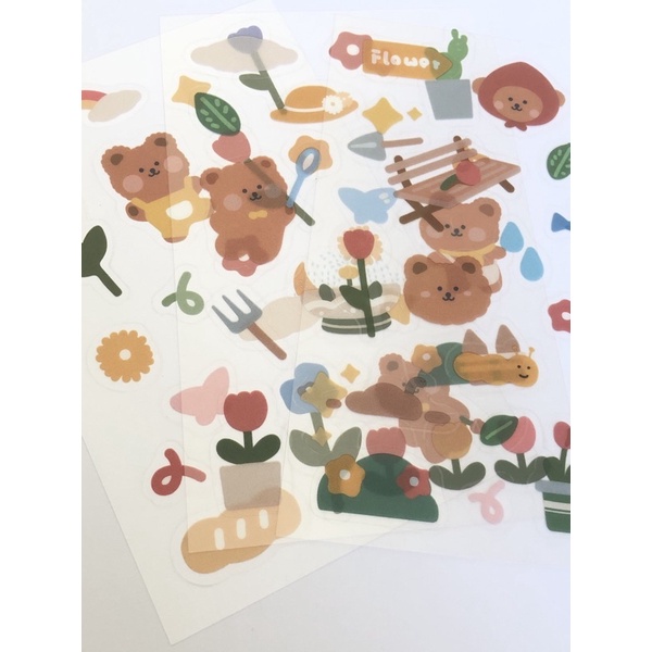 

Bear garden stiker/stiker deco/stiker lucu korea