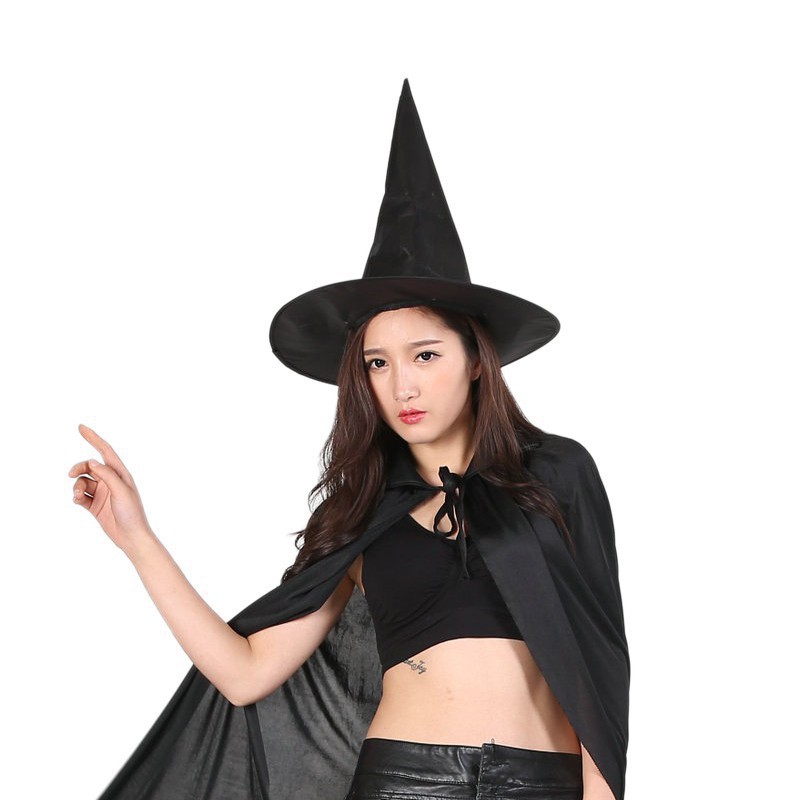 Topi dan jubah penyihir nenek sihir witch dewasa kostum halloween