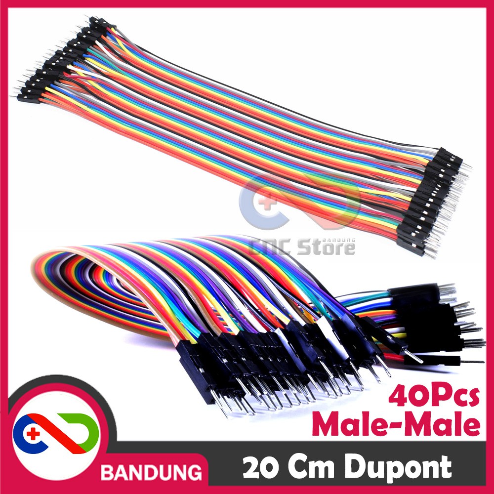 40PCS JUMPER CABLE KABEL 20CM MALE TO MALE DUPONT