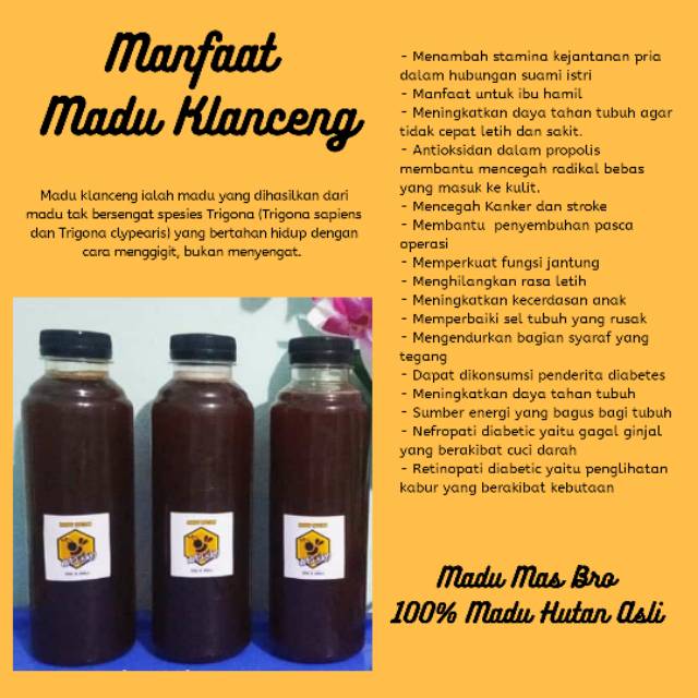 Madu Klanceng Mas Bro 320 Gr Indonesia