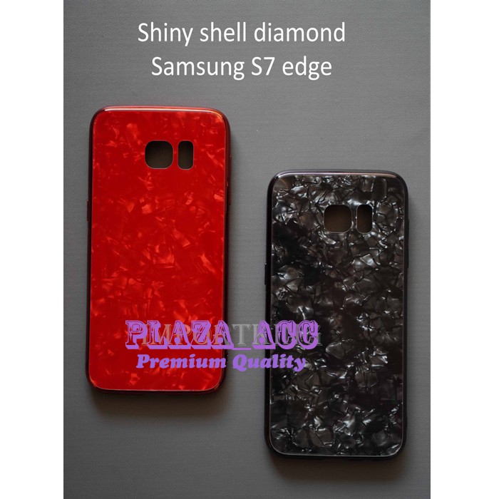 Premium Case Samsung S7 Edge - Casing Samsung S7 Edge Case Shiny Glass Cover