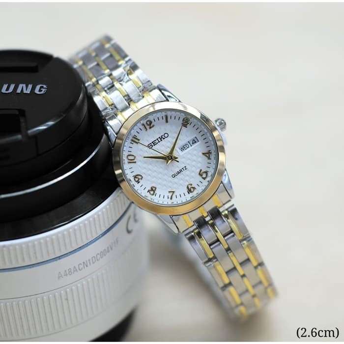 JAM TANGAN WANITA SEIKO RANTAI KECIL TANGGAL HARI CEWEK ANALOG MURAH ADA 4 WARNA