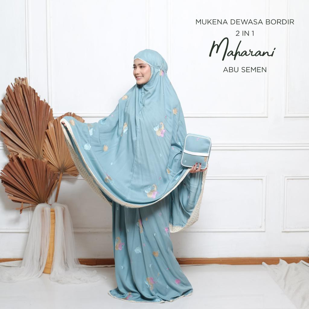 PUSAT MUKENA TASIK - MUKENA BORDIR DEWASA 2 IN 1 MAHARANI