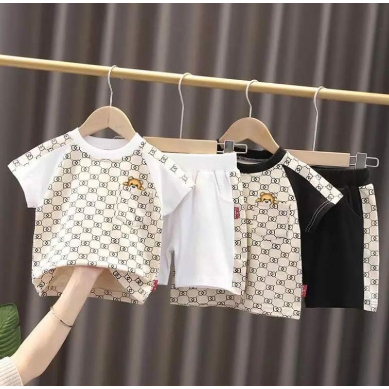 Tee Pattern Short Set/ Baju Setelan Anak/ Setelan Import