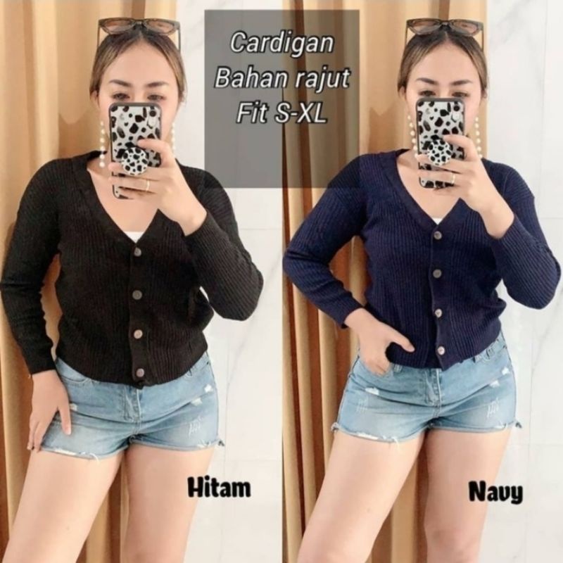 Cardigan Rajut Crop Cardy / Atasan Outer Rajut