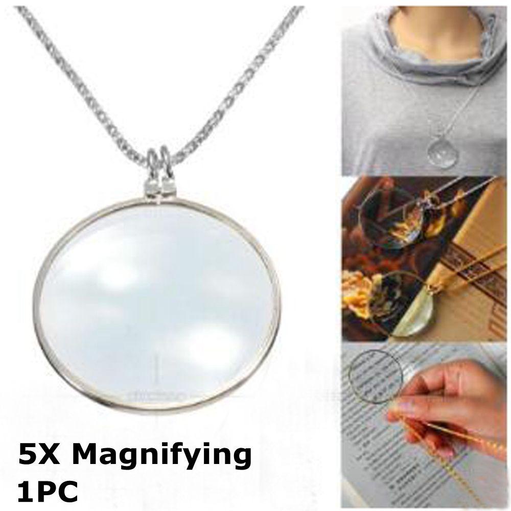 Suyo Kaca Pembesar Kalung Perhiasan Rantai Hias Liontin Kalung Magnifier Monocle Jewelry Loupe