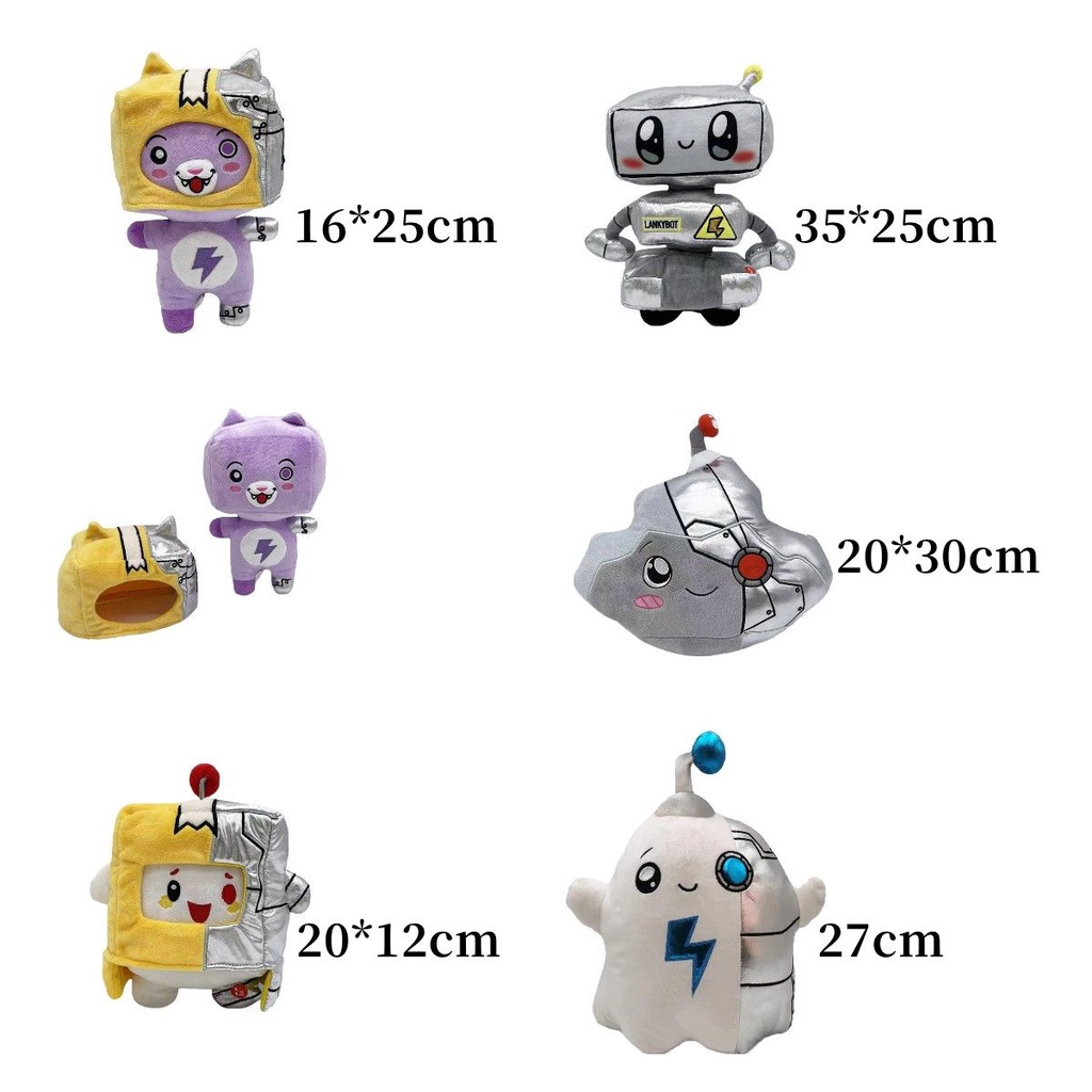 Lankybox Mechanical Plush Toy Cute Toy Robot Fox Helmet With Sound Or LED Removable Kids Gift