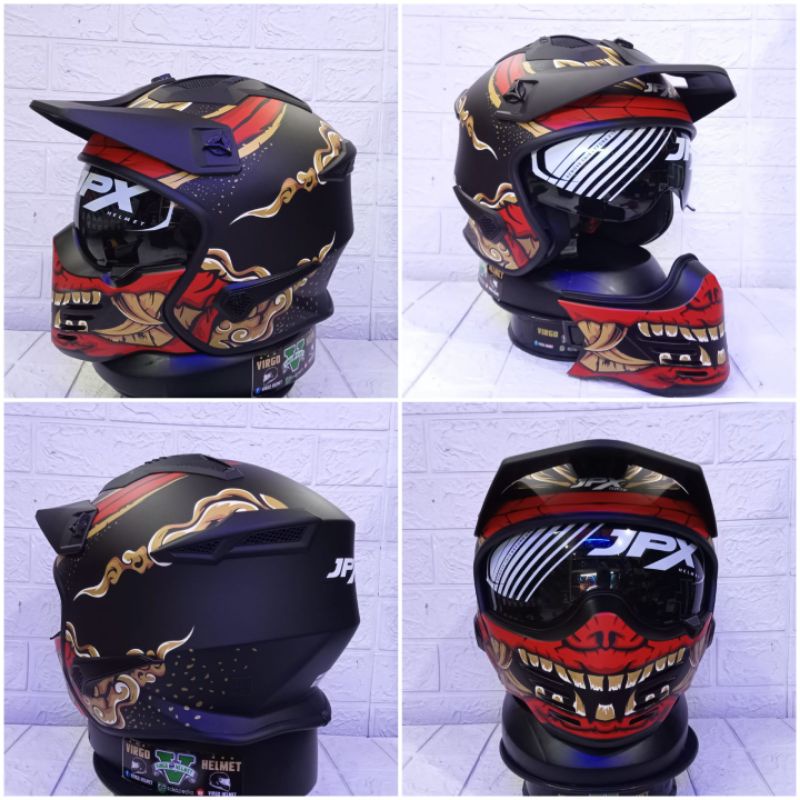 JPX HELM MX726R MX06 | BLACK DOFT | MX726 R CROSSOVER MX 726R