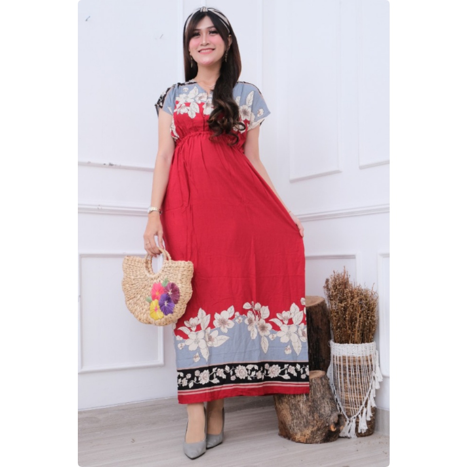 Daster Manohara Busui LD 125 Bunga l Daster Manohara Jumbo l Daster Kerut Pinggang