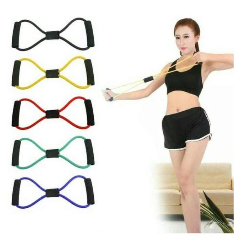 DuaWarna Tali Elastis Yoga Bantu Otot Elastic Band Gym Fitness Pilates Stretch Rope Olahraga TY003-4