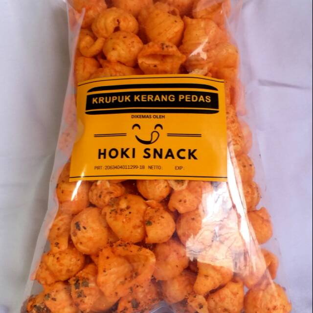 

Krupuk kerang pedas/krupuk rambo pedas 250gr Rp 9500
