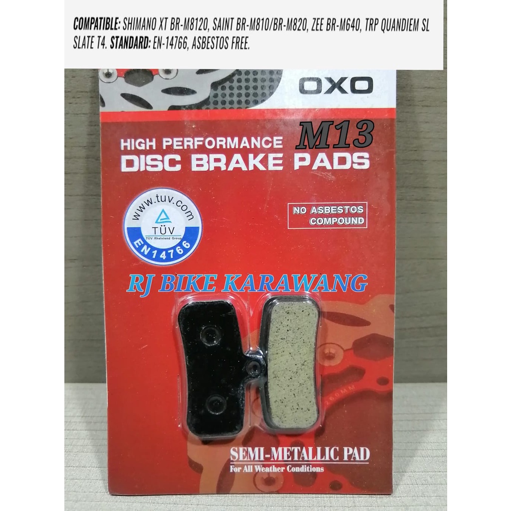 BRAKE PAD OXO M13 Semi-Metallic Disc Brake Pad