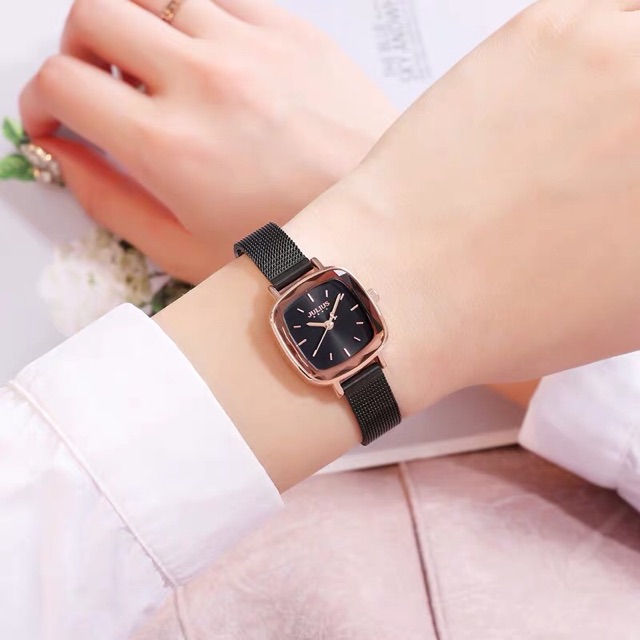JULIUS JA-1148 Official Store Jam Tangan Rantai Square Bagsomnia Ladies Fashion Korea