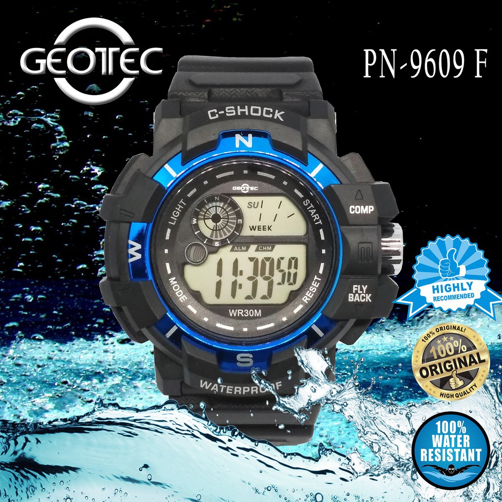 Geotec 9609 F Jam Tangan Digital Pria Wanita Original Anti Air