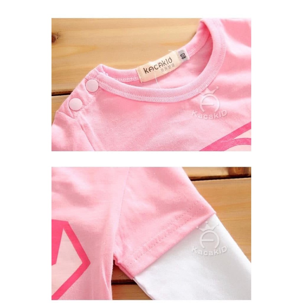 Promo !! Jumper anak perempuan cute murah - LS jumper supergirl baby kids sz 1th-3th (pink)