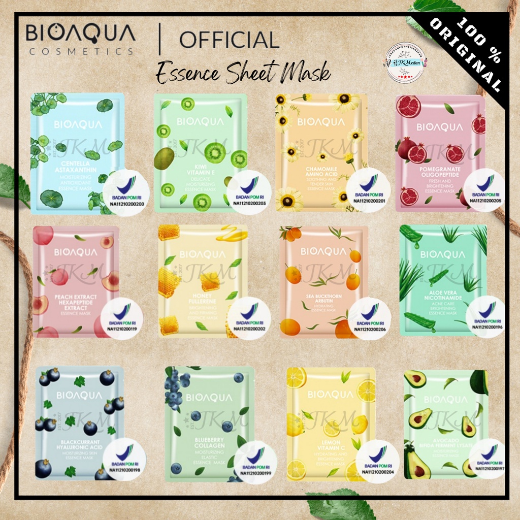BIOAQUA SHEET MASK BPOM ESSENCE BRIGHTENING HYDRATING MASKER FLORAL BIOAQUA ROSE PLUM