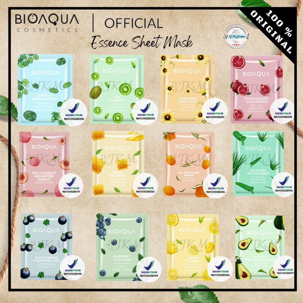 BIOAQUA SHEET MASK BPOM ESSENCE MASK BRIGHTENING MASK HYDRATING MASK BIOAQUA FRUIT SERIES BIOAQUA VEGETABLE SERIES BIOAQUA MASKER BIBIR BIOAQUA MASKER MATA