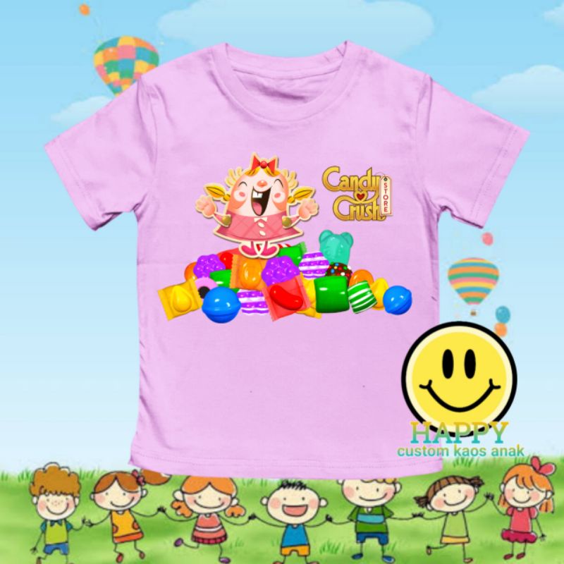 kaos candy crush saga baju kaos anak candy