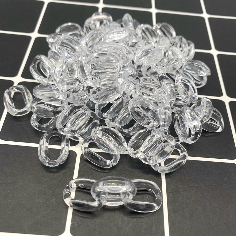 50pcs / lot Rantai Akrilik Bening 15x10mm Untuk Membuat Perhiasan DIY