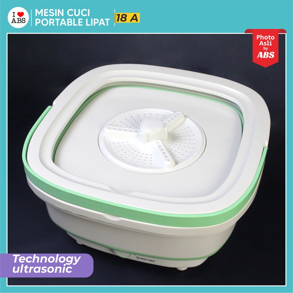 ABS MESIN CUCI PORTABLE MESIN CUCI LIPAT MINI FOLDING WASHING MACHINE  KAPASITAS 2,8kg-3