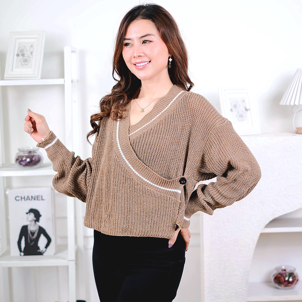 Khalifastoree - RJT RA Twist Crop Top Cardi Knit Elea Kimino Rajut