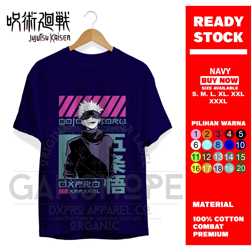 T-SHIRT KAOS GOJO SATORU JUJUTSU KAISEN GOJOU SENSEI ANIME MANGA