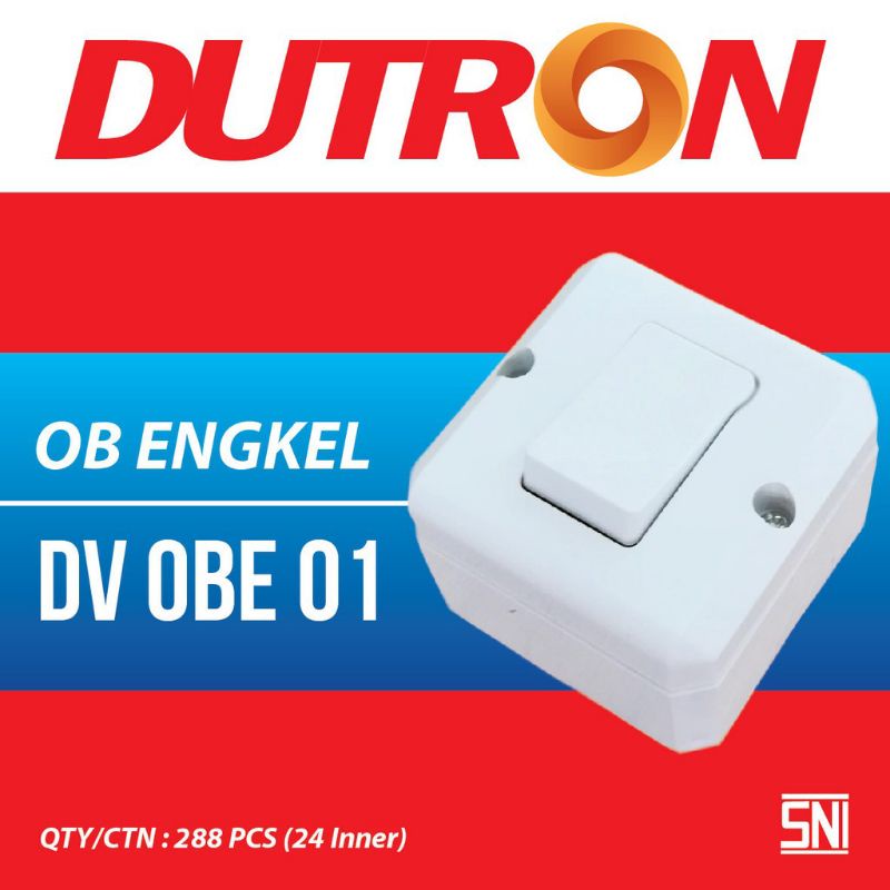 SAKLAR DUTRON OB ENGKEL DV-OBE-01 SWITCH ON OFF STOP KONTAK ALIRAN LISTRIK DINDING TEMBOK