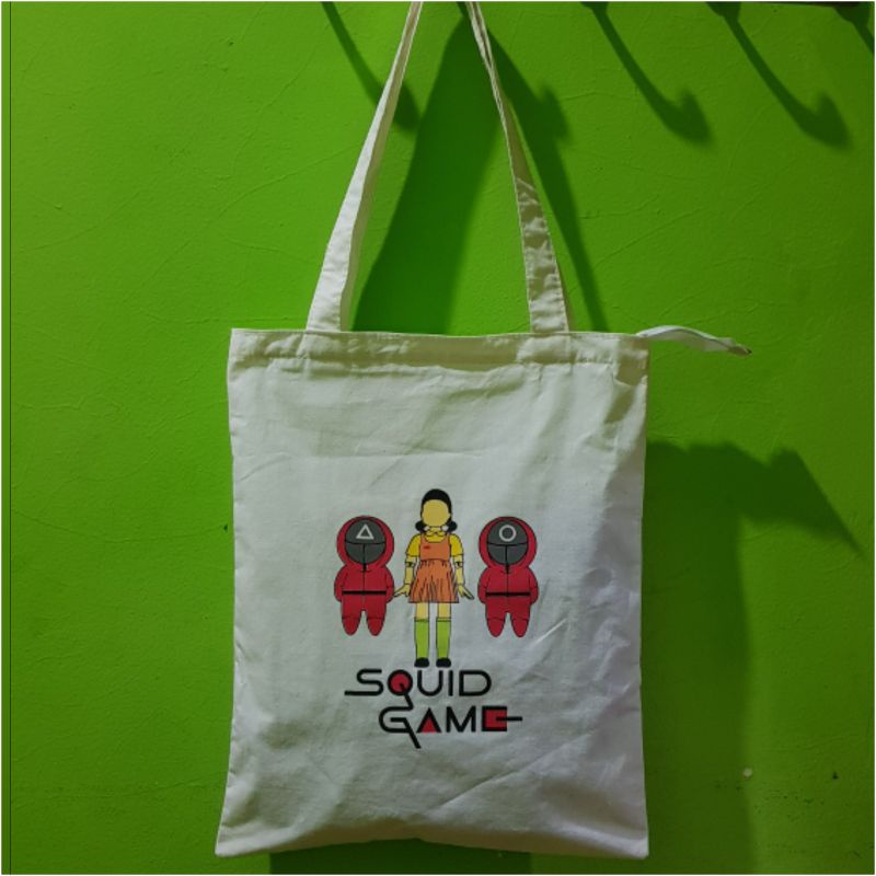 Squid Game Tote Bag Wanita Pakai Resleting Tas Belanja