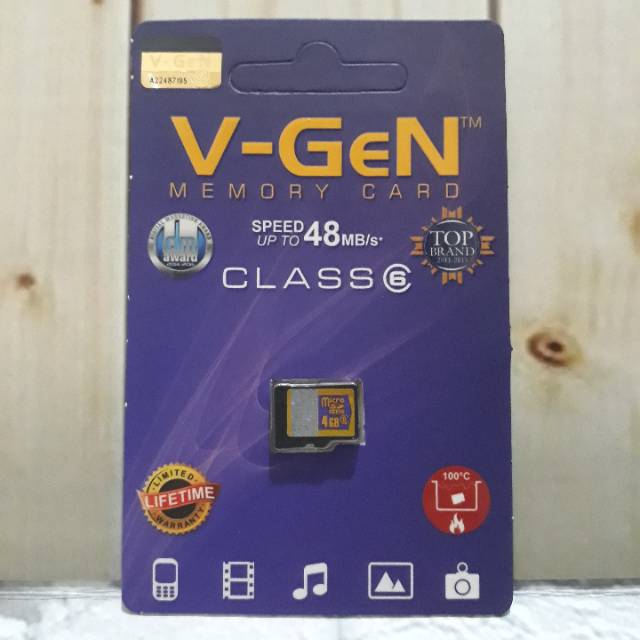 V-Gen Memory Micro SD Card 4gb Pack NA